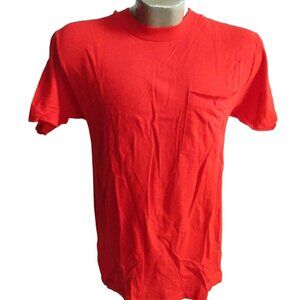 Medium Vintage Men's T-shirt Single Stitch Pocket Red Fruit Loom USA 1990's NWOT